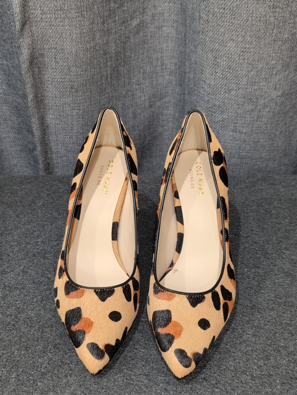 Cole Haan Leopard-Print Pointed Flats in Tan and Black